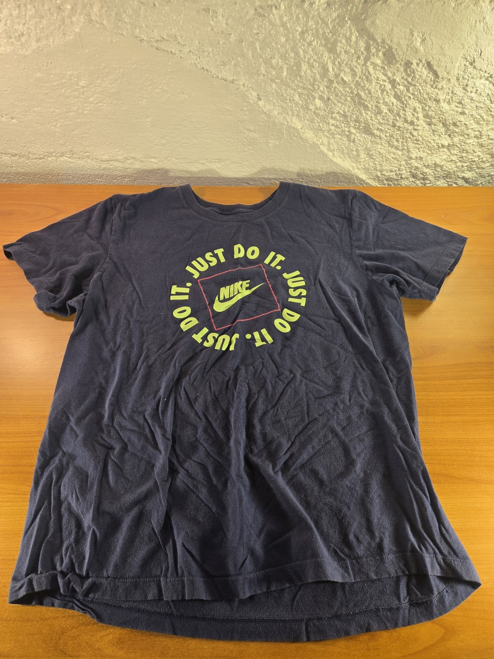 Nike Shirt Mens Large Blue Just Do It Athletic Training Casual Comfort Logo